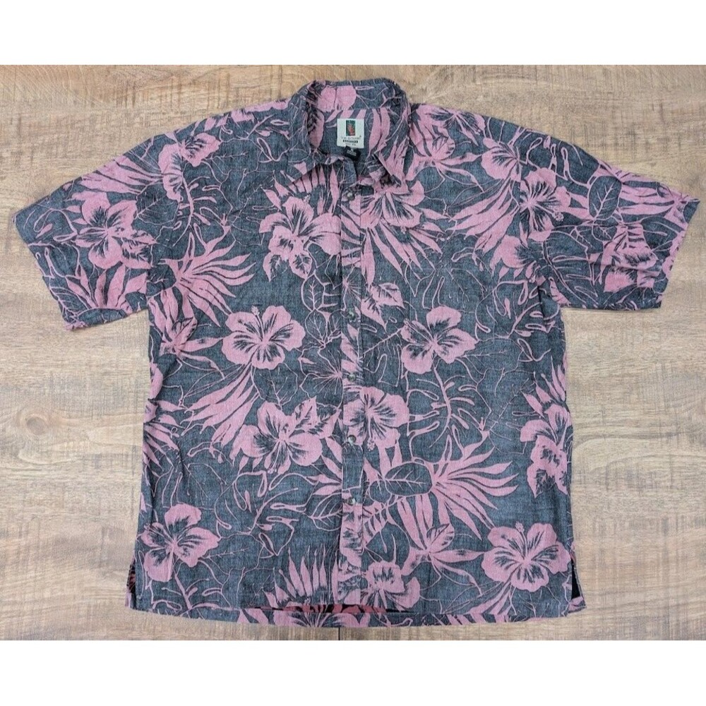 Tori Richard Hawaiian Aloha Shirt Mens XL Pink Hibiscus Floral 100% Cotton